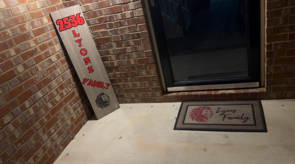 Custom Door Mat and Sign