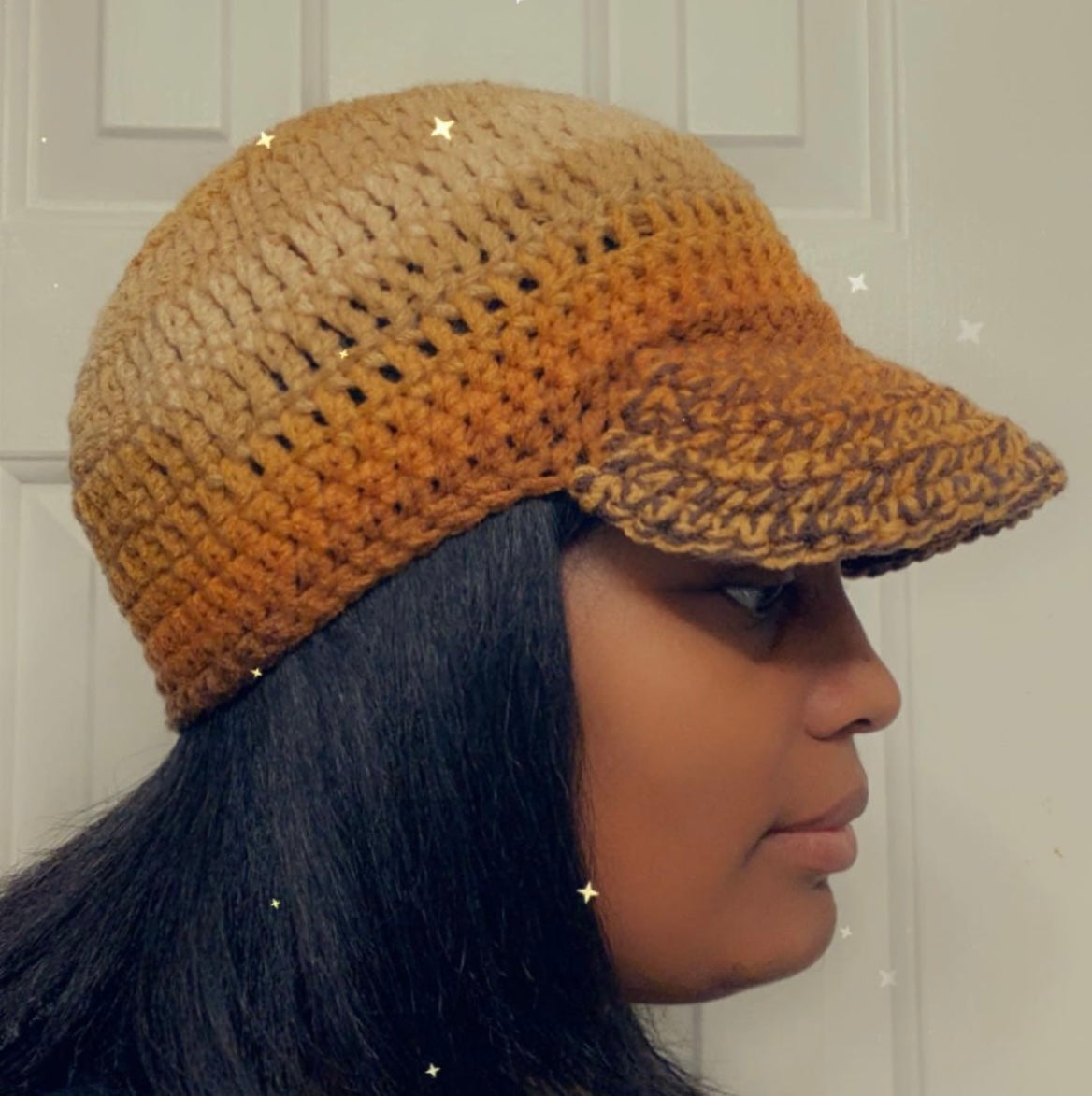 Crochet brim hat