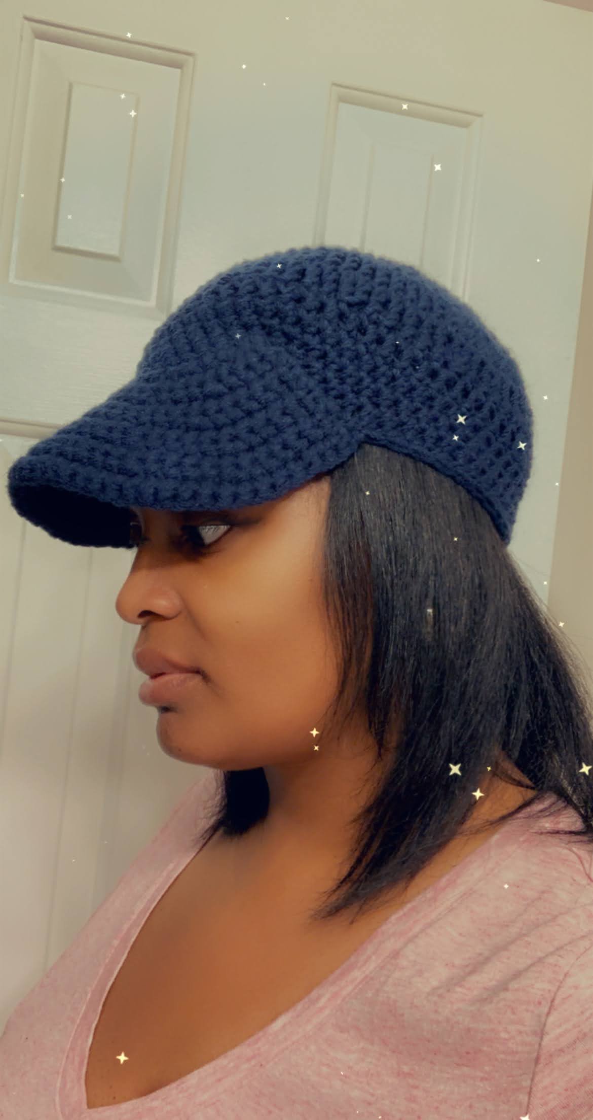 Crochet brim hat